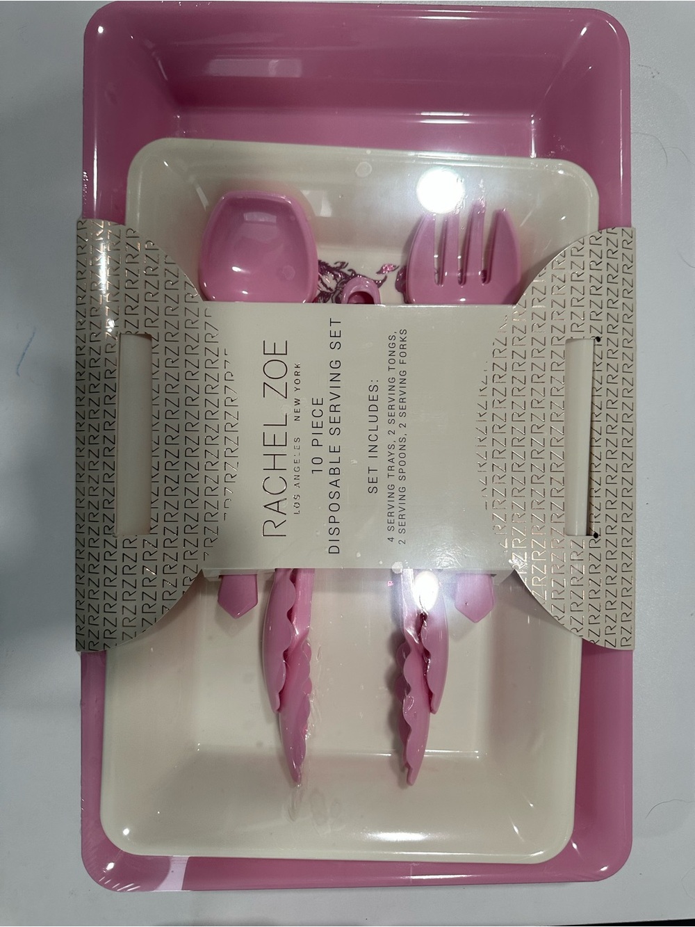 Rachel Zoe Pink Disposable Serving Set - 10 Piece